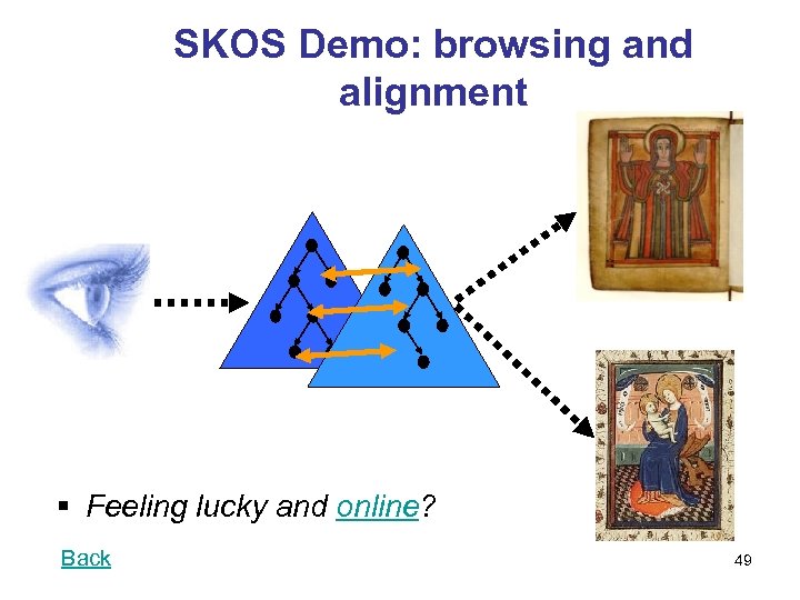 SKOS Demo: browsing and alignment § Feeling lucky and online? Back 49 