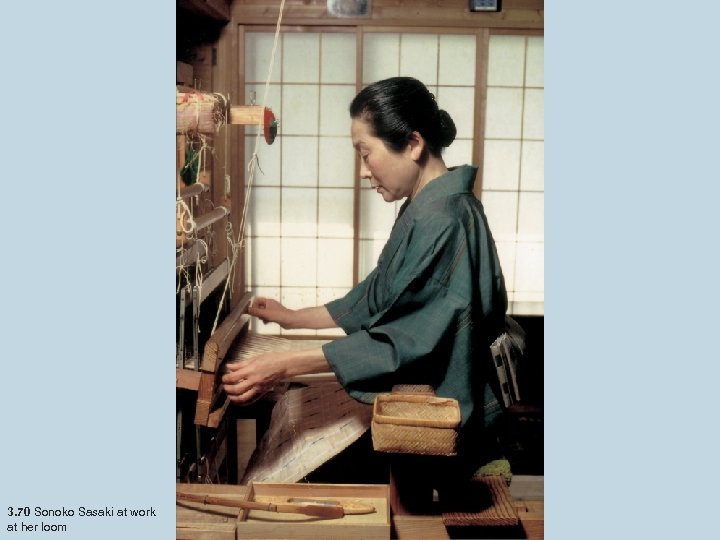 3. 70 Sonoko Sasaki at work at her loom 