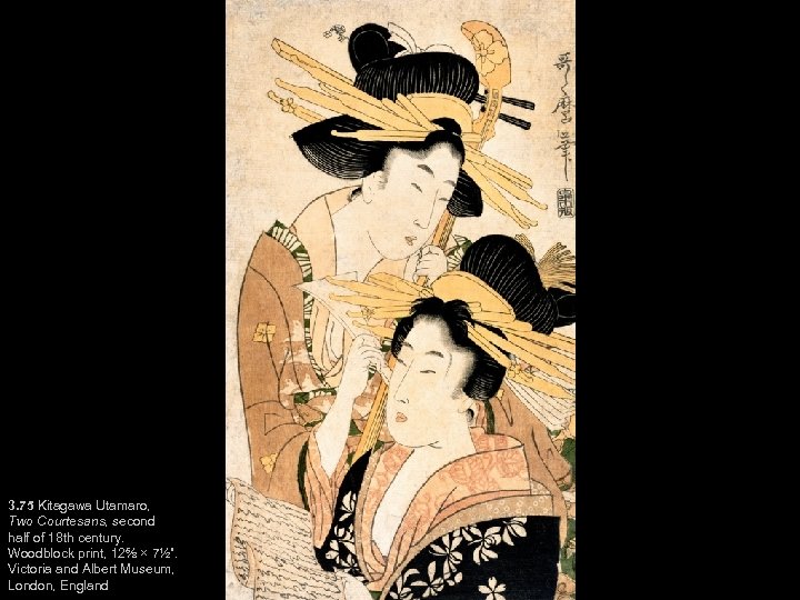 3. 75 Kitagawa Utamaro, Two Courtesans, second half of 18 th century. Woodblock print,