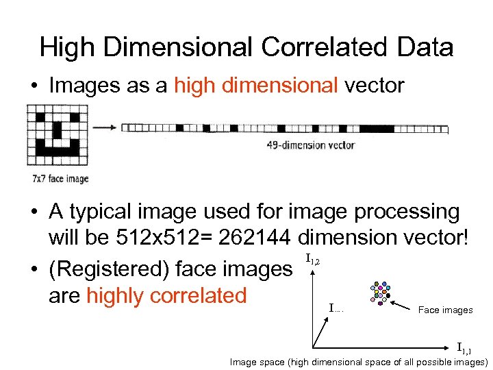 High Dimensional Correlated Data • Images as a high dimensional vector • A typical