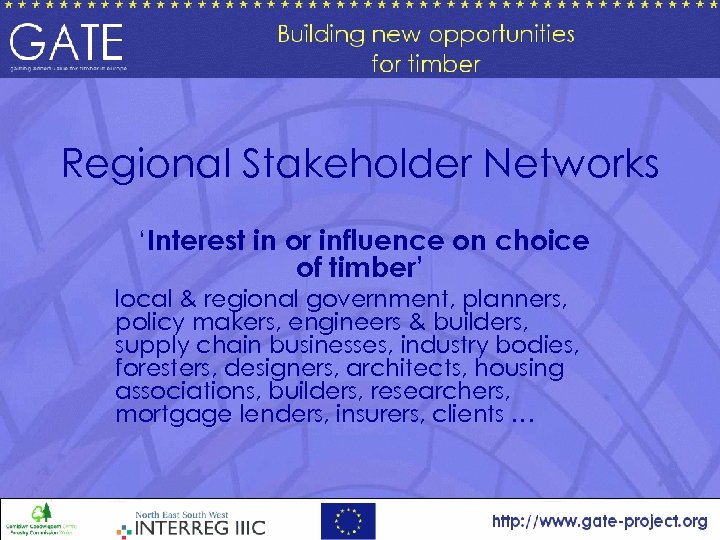 Regional Stakeholder Networks ‘Interest in or influence on choice of timber’ local & regional