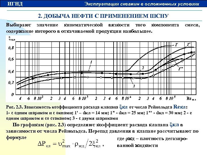 ИГНД Эксплуатация скважин в осложненных условиях 2. ДОБЫЧА НЕФТИ С ПРИМЕНЕНИЕМ ШСНУ Выбирают значение