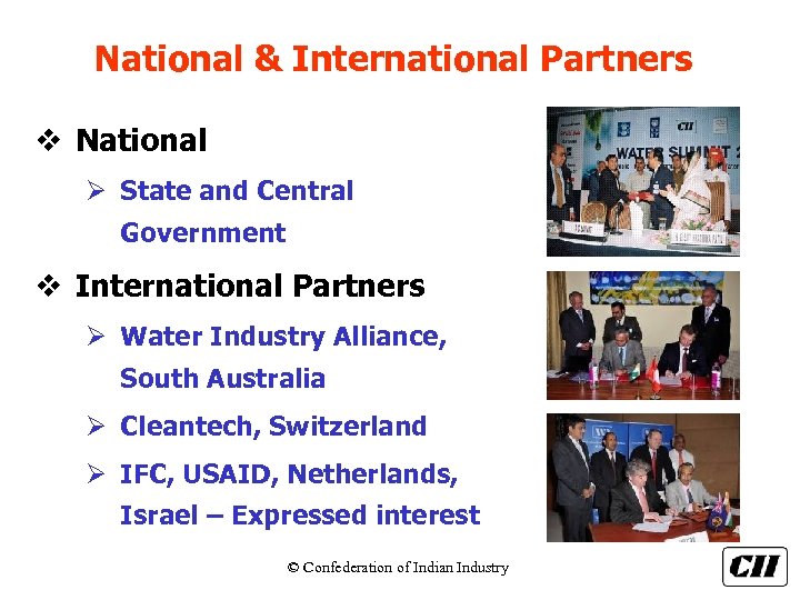 National & International Partners v National Ø State and Central Government v International Partners