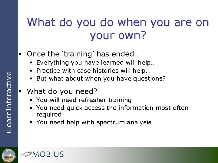 What do you do when you are on your own? i. Learn. Interactive §