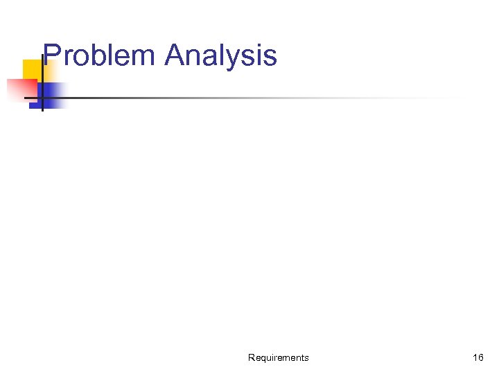 Problem Analysis Requirements 16 