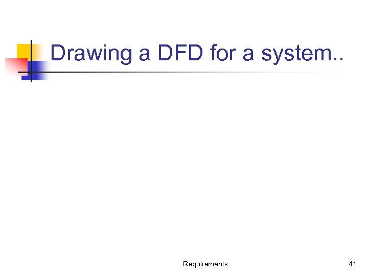 Drawing a DFD for a system. . Requirements 41 