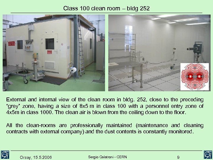 Class 100 clean room – bldg 252 External and internal view of the clean