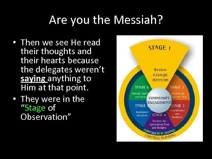 Are you the Messiah? • Then we see He read their thoughts and their