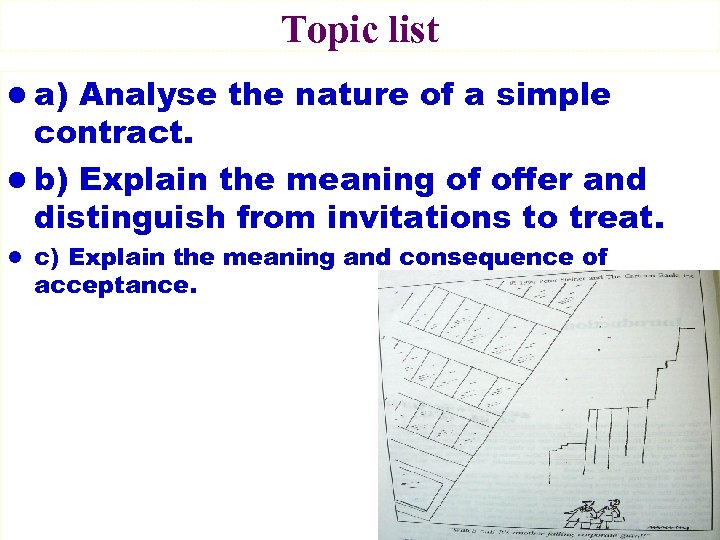 Topic list l a) Analyse the nature of a simple contract. l b) Explain