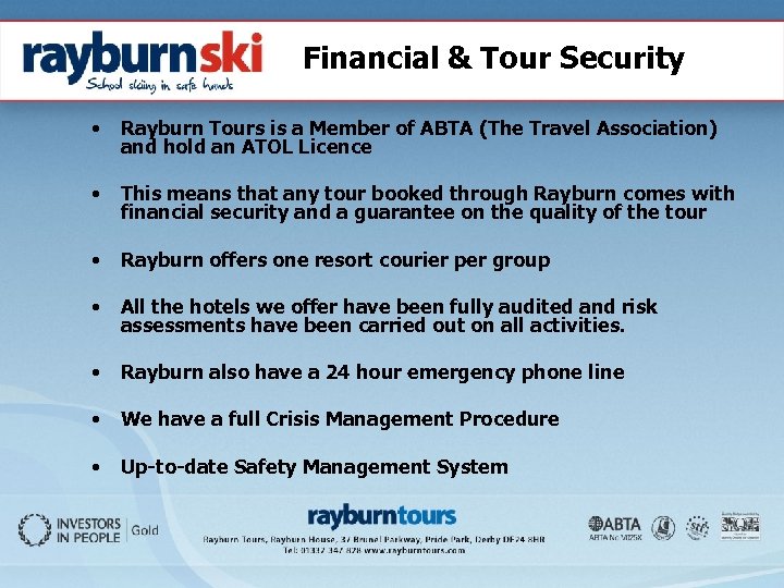 Financial & Tour Security • Rayburn Tours is a Member of ABTA (The Travel