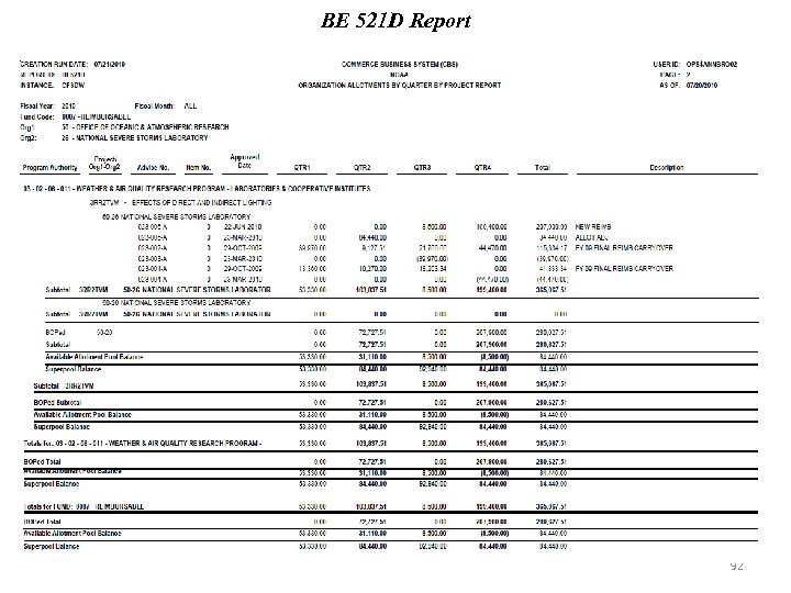 BE 521 D Report 92 