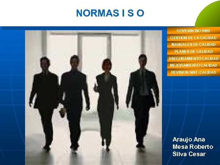 NORMAS I S O COVENIN ISO 9000 GESTION DE LA CALIDAD MANUALES DE CALIDAD