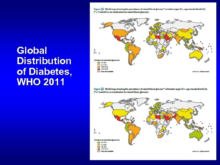 Global Distribution of Diabetes, WHO 2011 