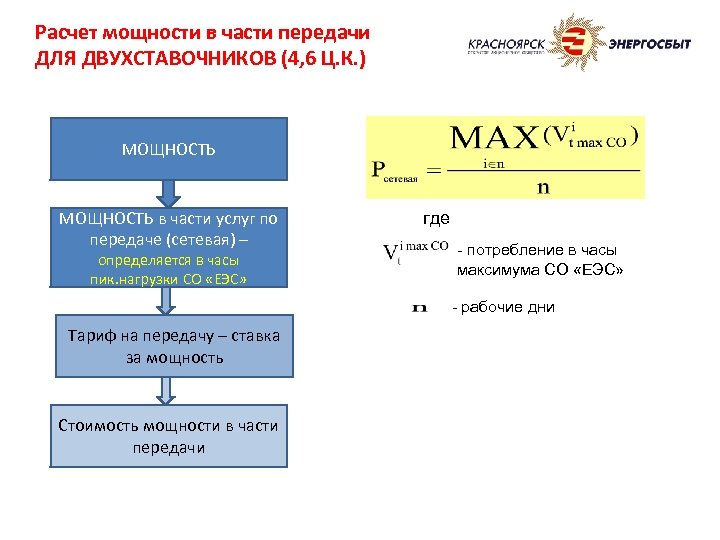Расчет мощности в части передачи ДЛЯ ДВУХСТАВОЧНИКОВ (4, 6 Ц. К. ) МОЩНОСТЬ в
