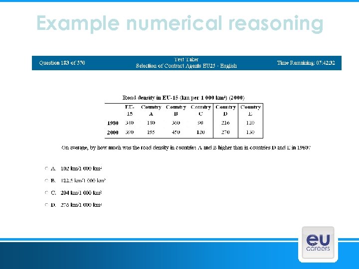 Example numerical reasoning 