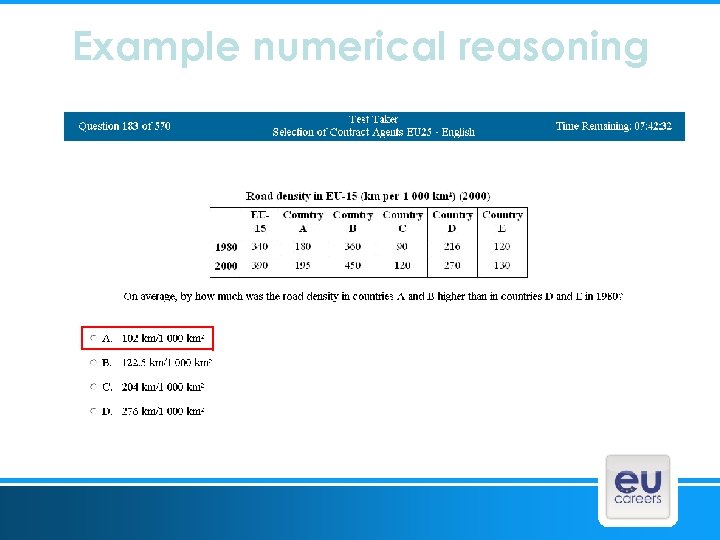 Example numerical reasoning 
