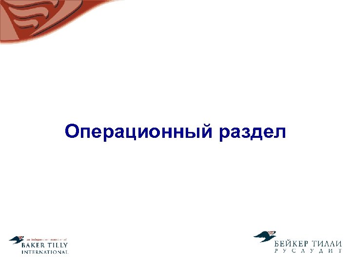 Операционный раздел 