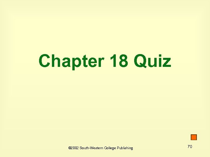 Chapter 18 Quiz © 2002 South-Western College Publishing 70 