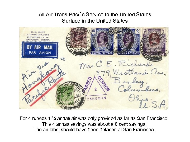 All Air Trans Pacific Service to the United States Surface in the United States