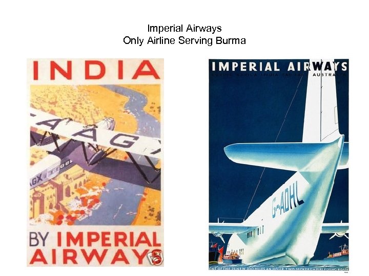 Imperial Airways Only Airline Serving Burma 