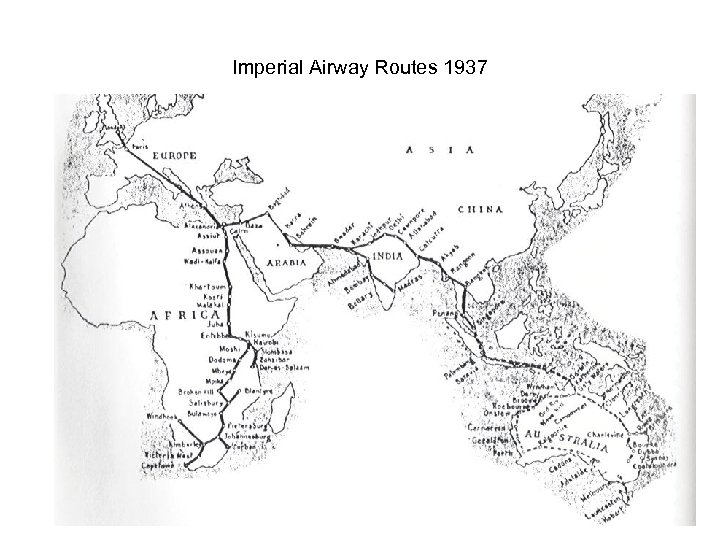 Imperial Airway Routes 1937 