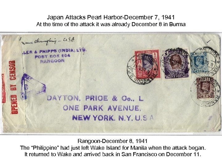 Japan Attacks Pearl Harbor-December 7, 1941 At the time of the attack it was