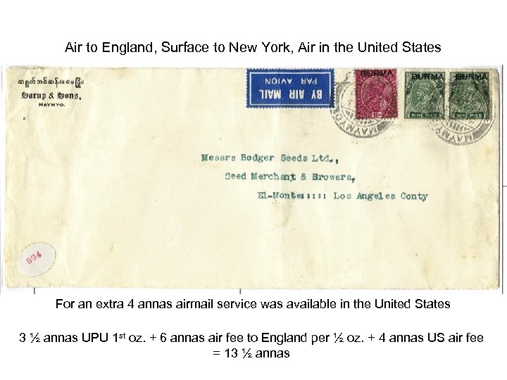 Air to England, Surface to New York, Air in the United States For an