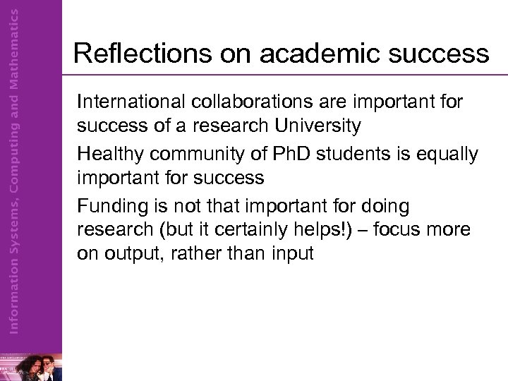 Reflections on academic success International collaborations are important for success of a research University