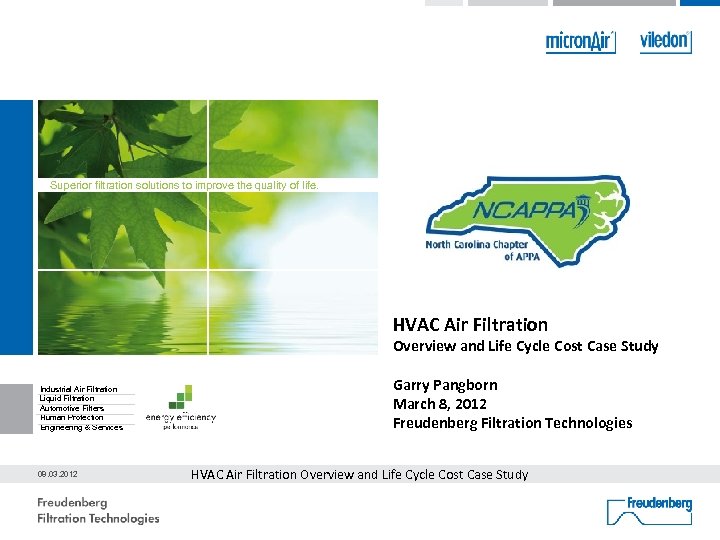 Superior filtration solutions to improve the quality of life. HVAC Air Filtration Overview and
