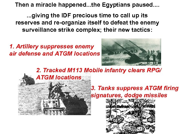 Then a miracle happened. . . the Egyptians paused. . . . giving the