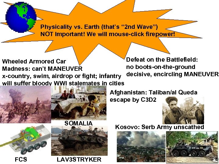 Physicality vs. Earth (that’s “ 2 nd Wave”) NOT Important! We will mouse-click firepower!