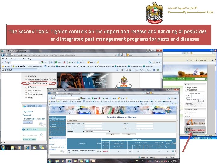 The Second Topic: Tighten controls on the import and release and handling of pesticides
