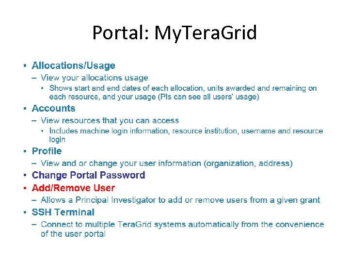 Portal: My. Tera. Grid 
