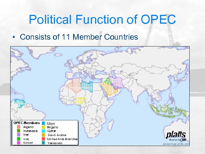 Political Function of OPEC • Consists of 11 Member Countries 