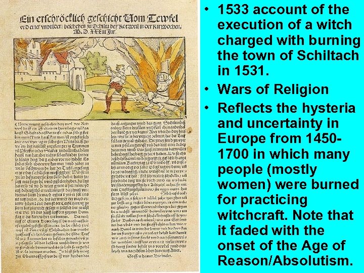  • 1533 account of the execution of a witch charged with burning the