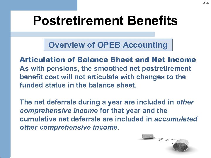 3 -25 Postretirement Benefits Overview of OPEB Accounting Articulation of Balance Sheet and Net