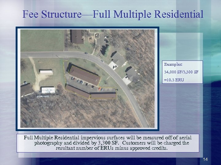 Fee Structure—Full Multiple Residential Examples: 34, 000 SF/3, 300 SF =10. 3 ERU Full