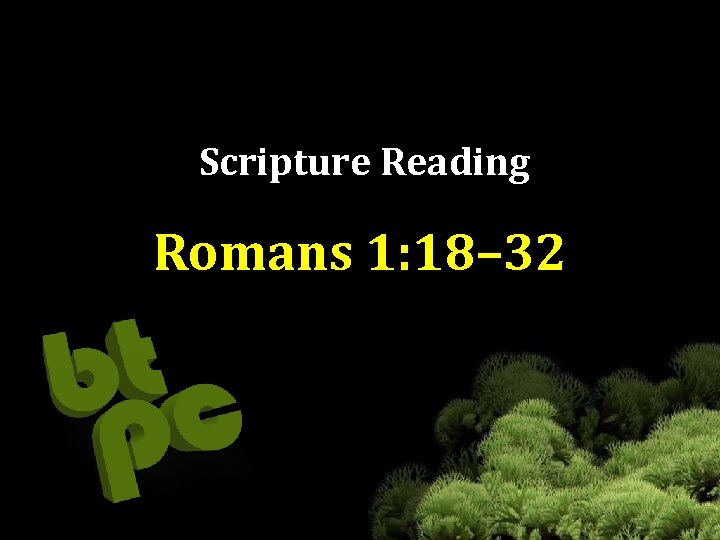 Scripture Reading Romans 1: 18– 32 