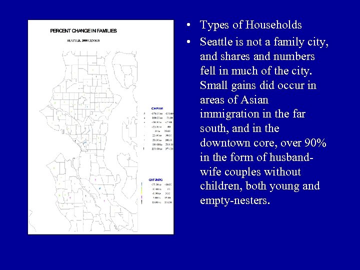  • Types of Households • Seattle is not a family city, and shares