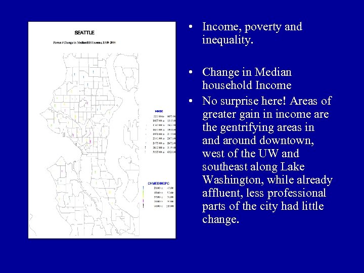  • Income, poverty and inequality. • Change in Median household Income • No