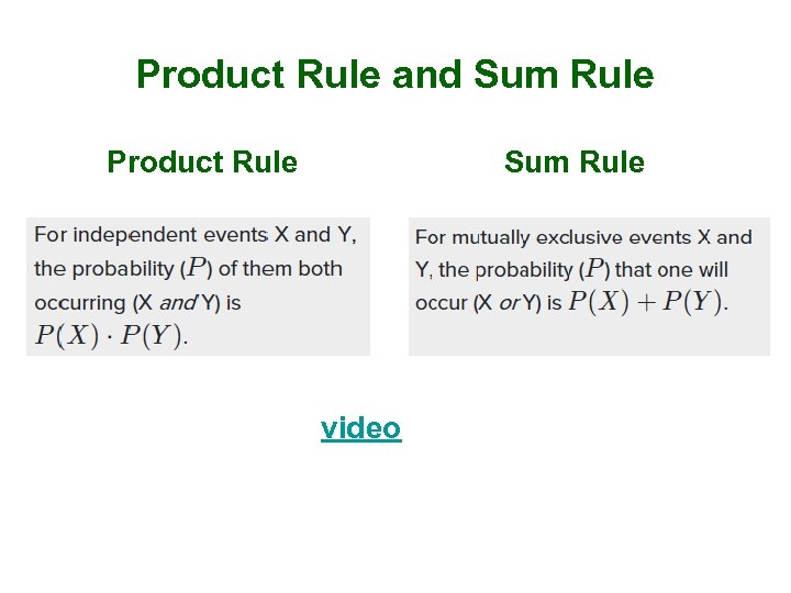 Product Rule and Sum Rule Product Rule video Sum Rule 