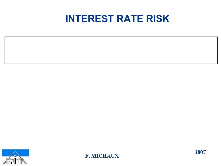 INTEREST RATE RISK F. MICHAUX 2007 