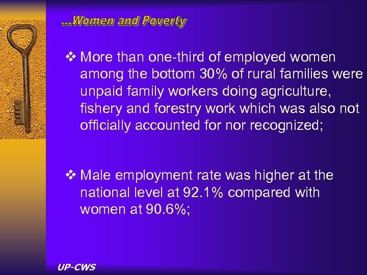 v More than one-third of employed women among the bottom 30% of rural families