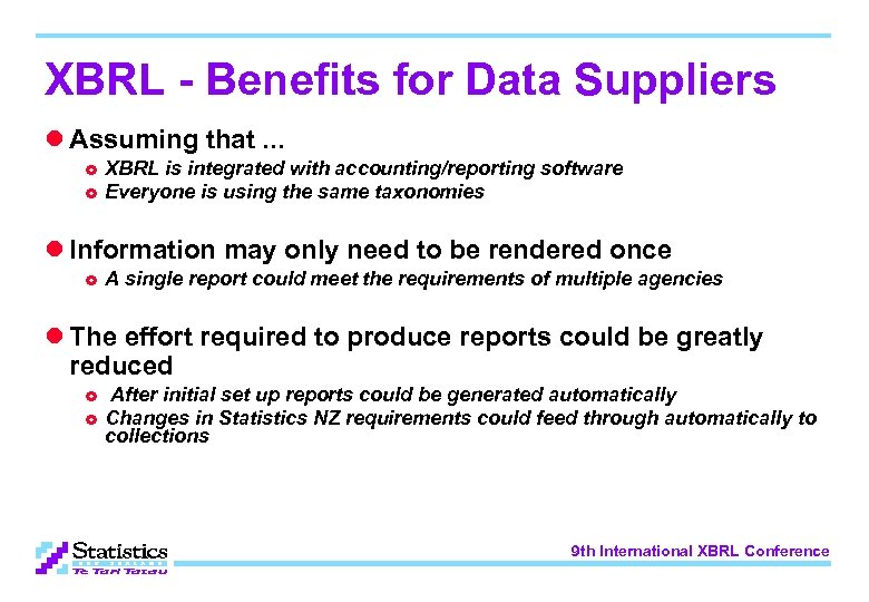XBRL - Benefits for Data Suppliers l Assuming that. . . £ £ XBRL