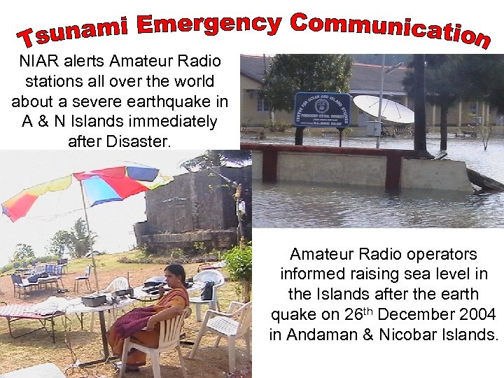 NIAR alerts Amateur Radio stations all over the world about a severe earthquake in