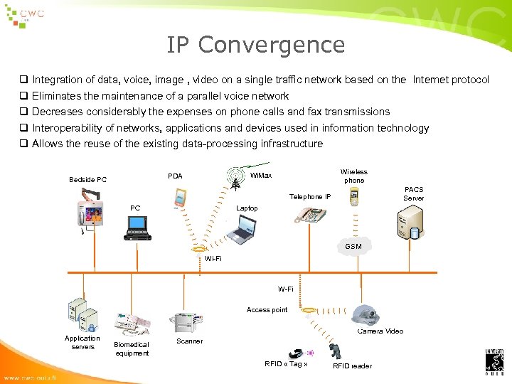 IP Convergence q Integration of data, voice, image , video on a single traffic