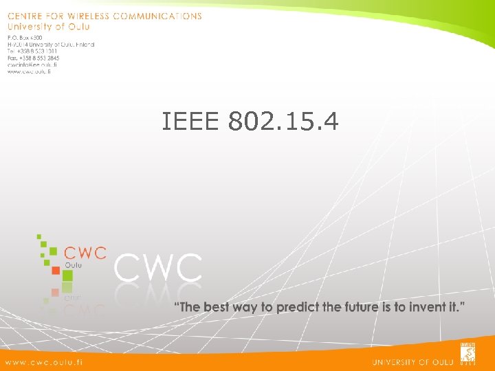 IEEE 802. 15. 4 