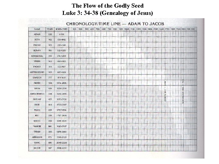 The Flow of the Godly Seed Luke 3: 34 -38 (Genealogy of Jesus) 12