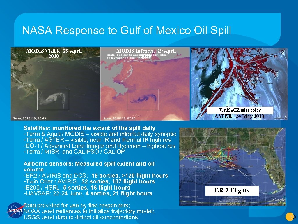 NASA Response to Gulf of Mexico Oil Spill MODIS Visible 29 April 2010 MODIS