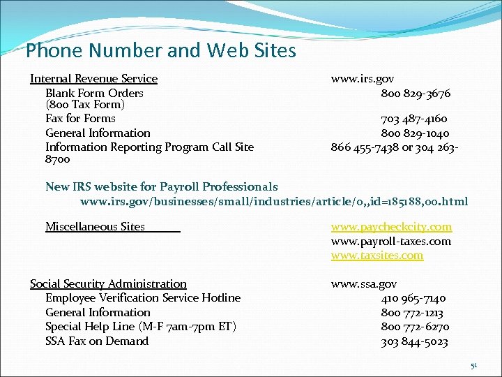 Phone Number and Web Sites Internal Revenue Service Blank Form Orders (800 Tax Form)